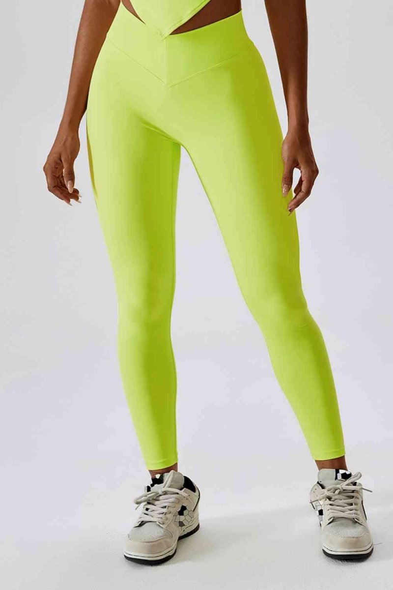 Wide Waistband Slim Fit Back Pocket Sports Leggings - ALLRJ