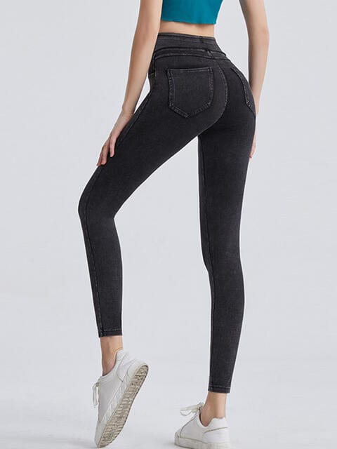 Wide Waistband Sports Leggings - ALLRJ