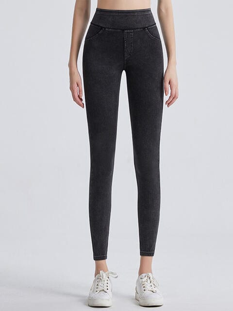 Wide Waistband Sports Leggings - ALLRJ