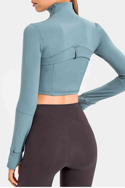 Zip Front Cropped Sports Jacket - ALLRJ