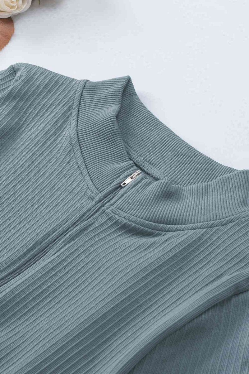 Zip Front Short Sleeve Sports Top - ALLRJ