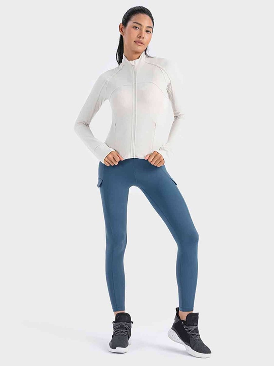 Zip - Up Long Sleeve Sports Jacket - ALLRJ