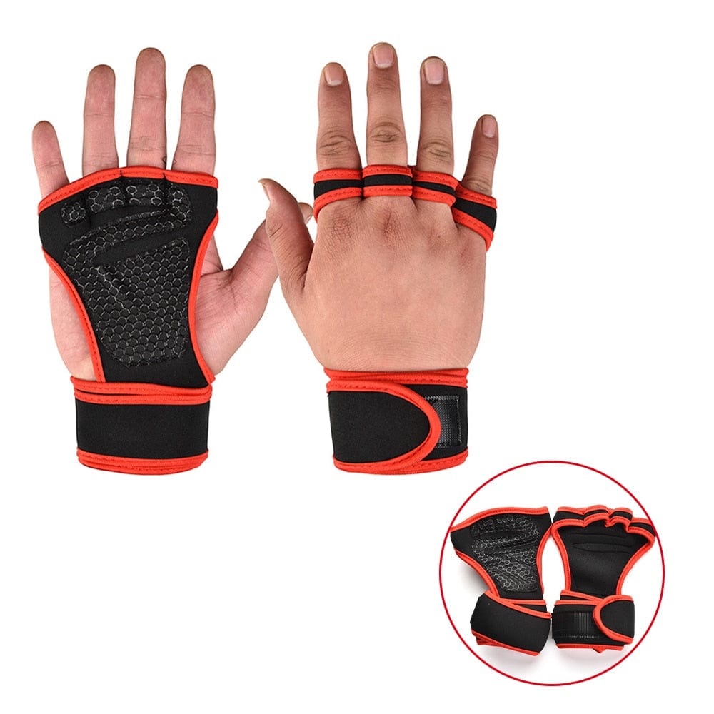 Allrj Gorilla Grip weightlifting gloves A-Red