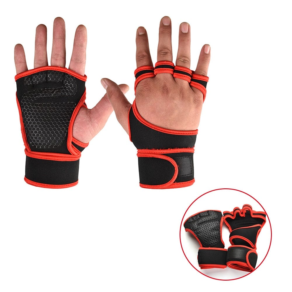 Allrj Gorilla Grip weightlifting gloves B-Red