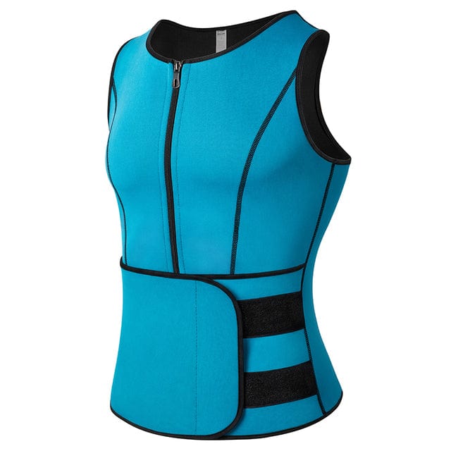 Allrj Men's Sauna Vest Blue