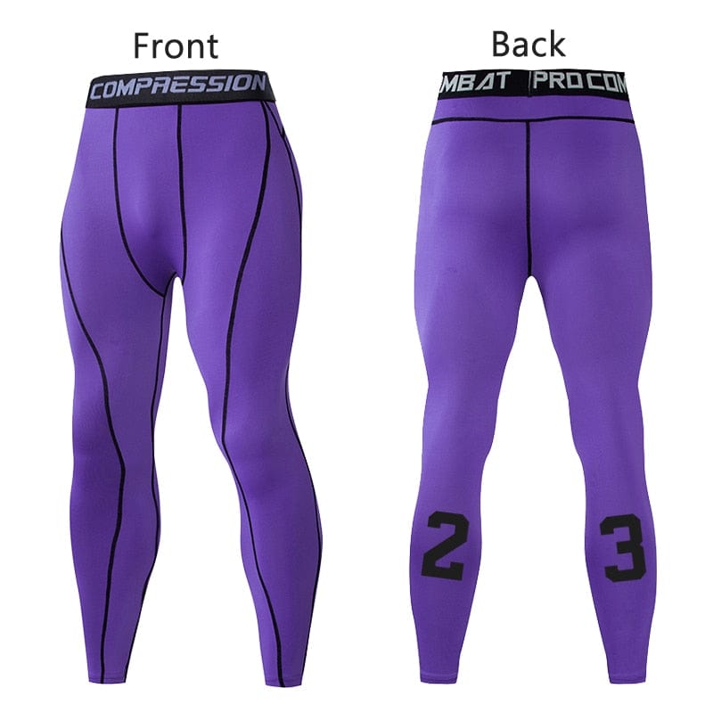 Men's Compression Pants Purple-1p HQ