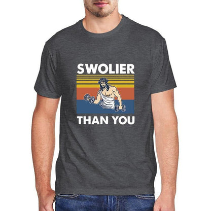 Swolier than you 80’s old school style tshirt Dark Grey China|No