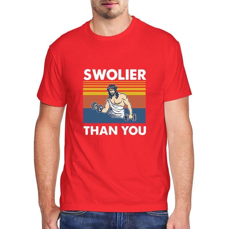 Swolier than you 80’s old school style tshirt Red China|No