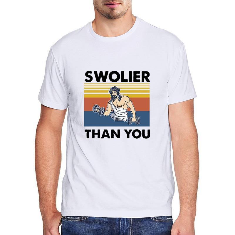 Swolier than you 80’s old school style tshirt White China|No