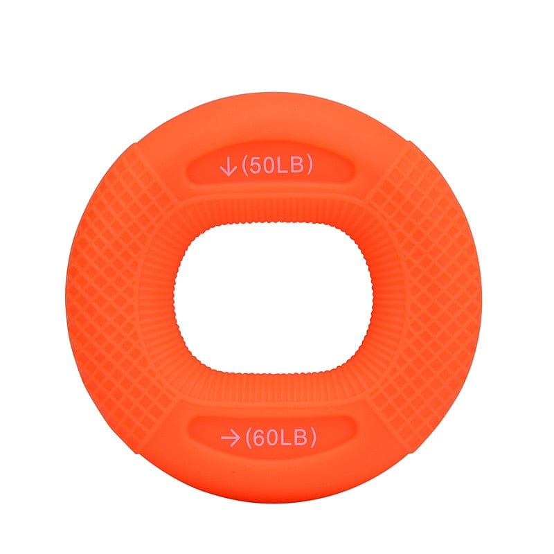 Silicone Adjustable Hand Grip 20-80LB Gripping Ring Forearm Trainer Orange
