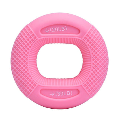 Silicone Adjustable Hand Grip 20-80LB Gripping Ring Forearm Trainer Pink