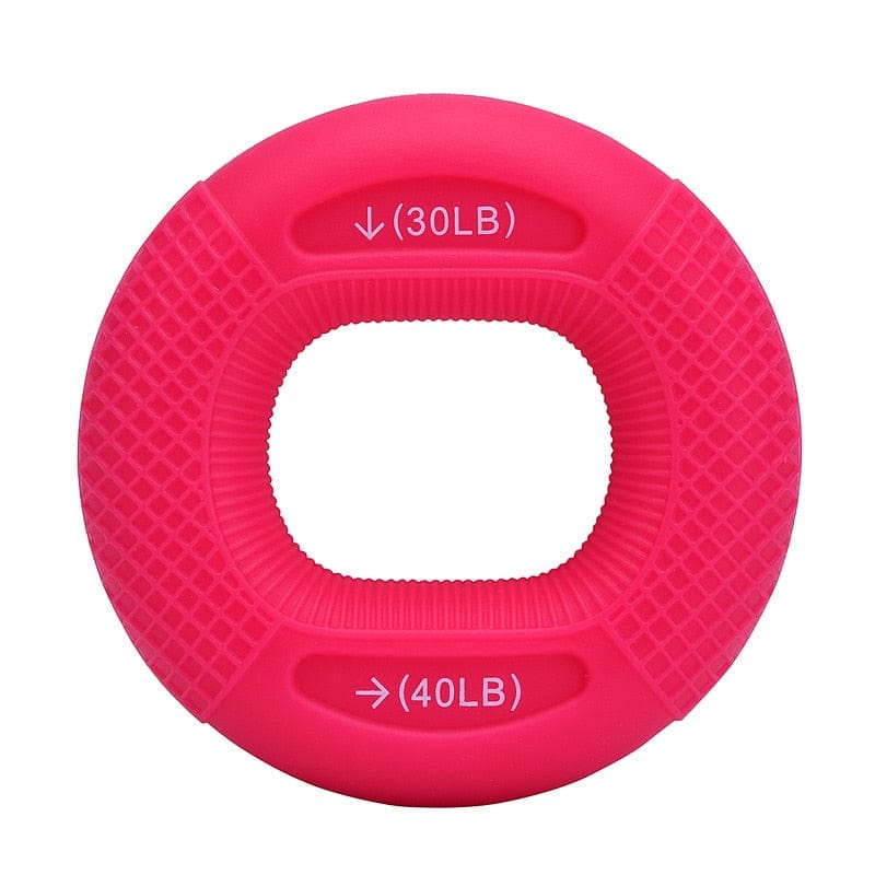 Silicone Adjustable Hand Grip 20-80LB Gripping Ring Forearm Trainer Red