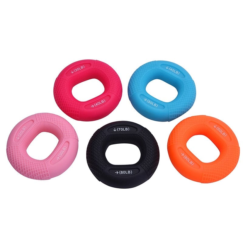 Silicone Adjustable Hand Grip 20-80LB Gripping Ring Forearm Trainer