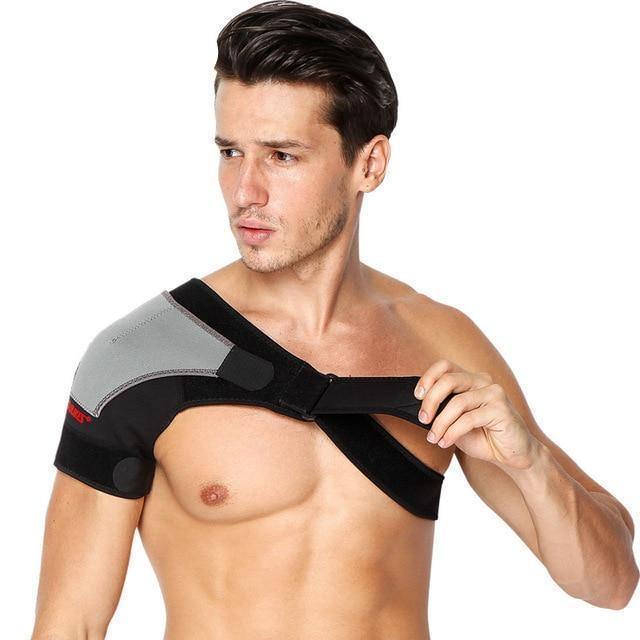 Adjustable Single Reinforced Shoulder brace Black with grey