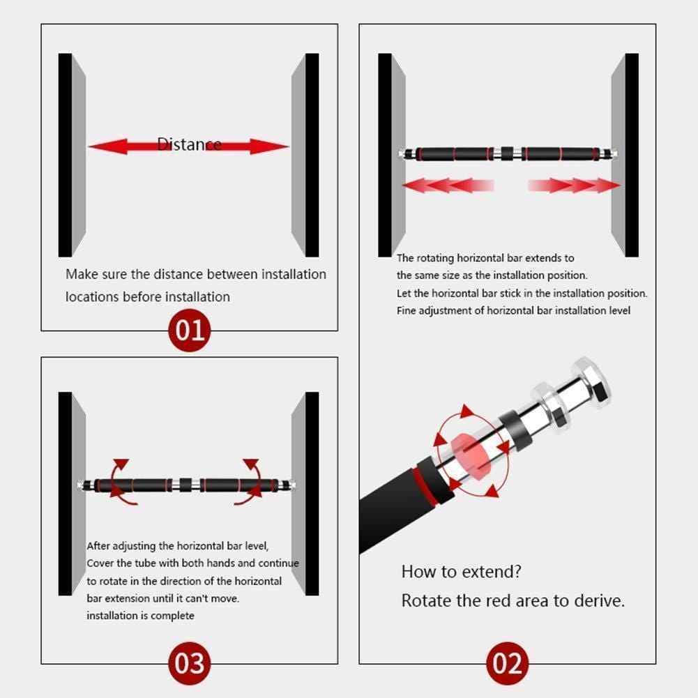 Adjustable Horizontal Door Workout Bar - ALLRJ
