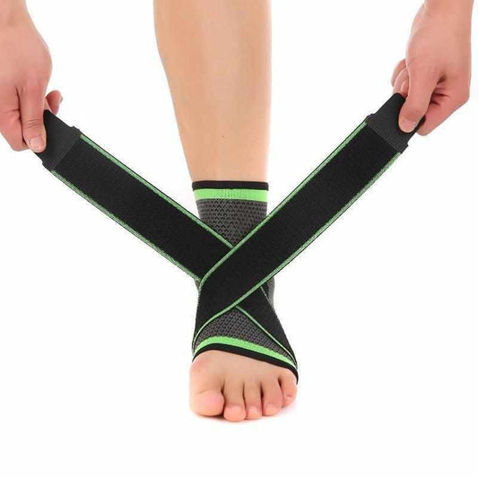 X Strap Ankle Brace With 3D Weaving Technology - Best Ankle Support Green