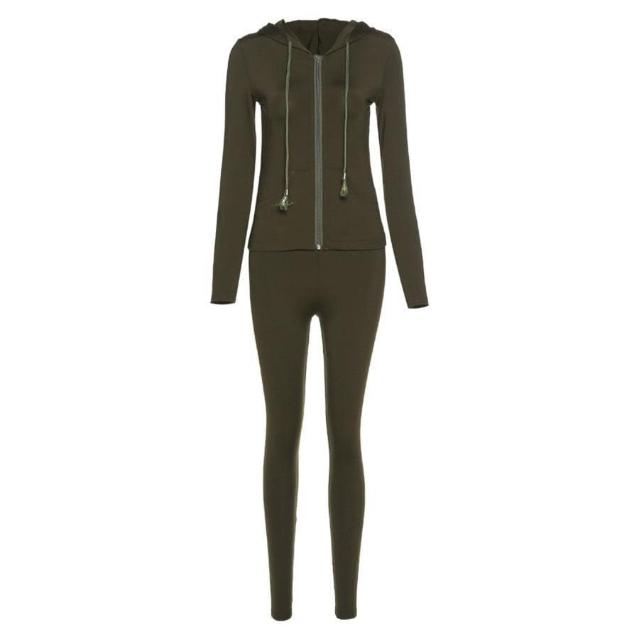 Fitest autumn two-piece set Army Green