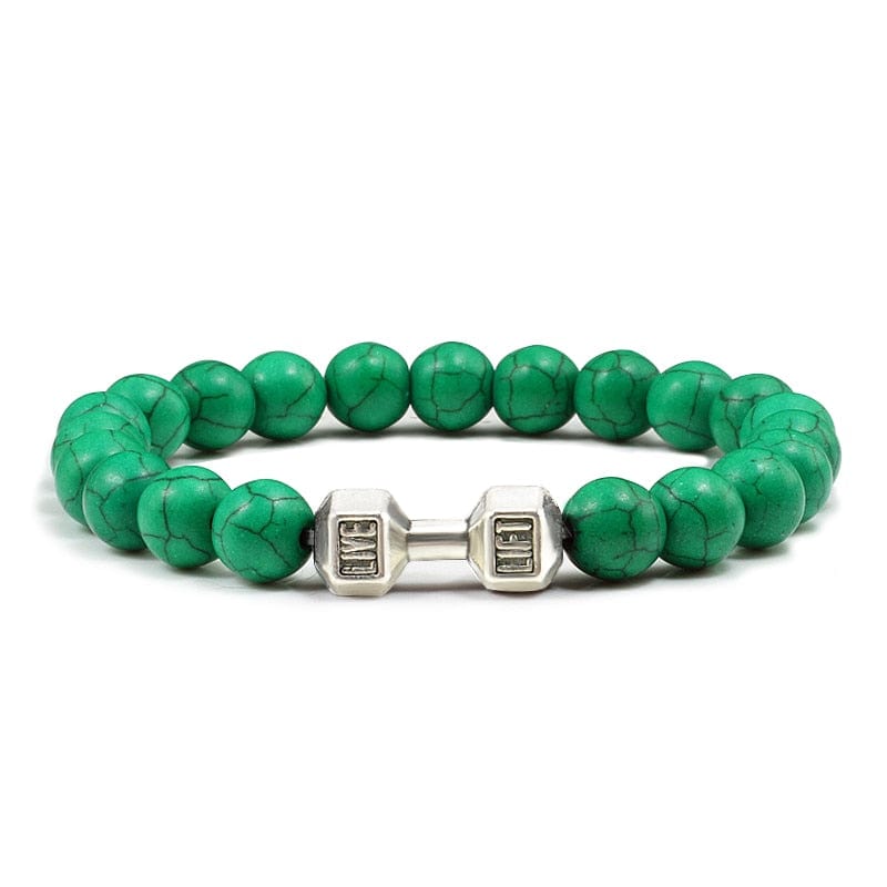 Live to lift beaded bracelet Green-silver China