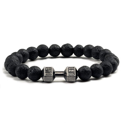 Live to lift beaded bracelet Lava Stone-black China