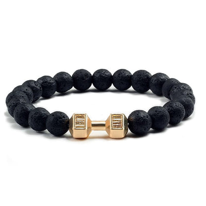 Live to lift beaded bracelet Lava Stone-gold China