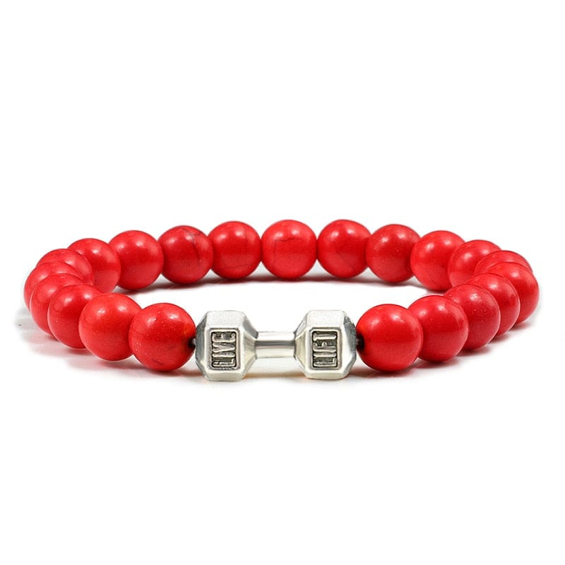 Live to lift beaded bracelet Red-silver China