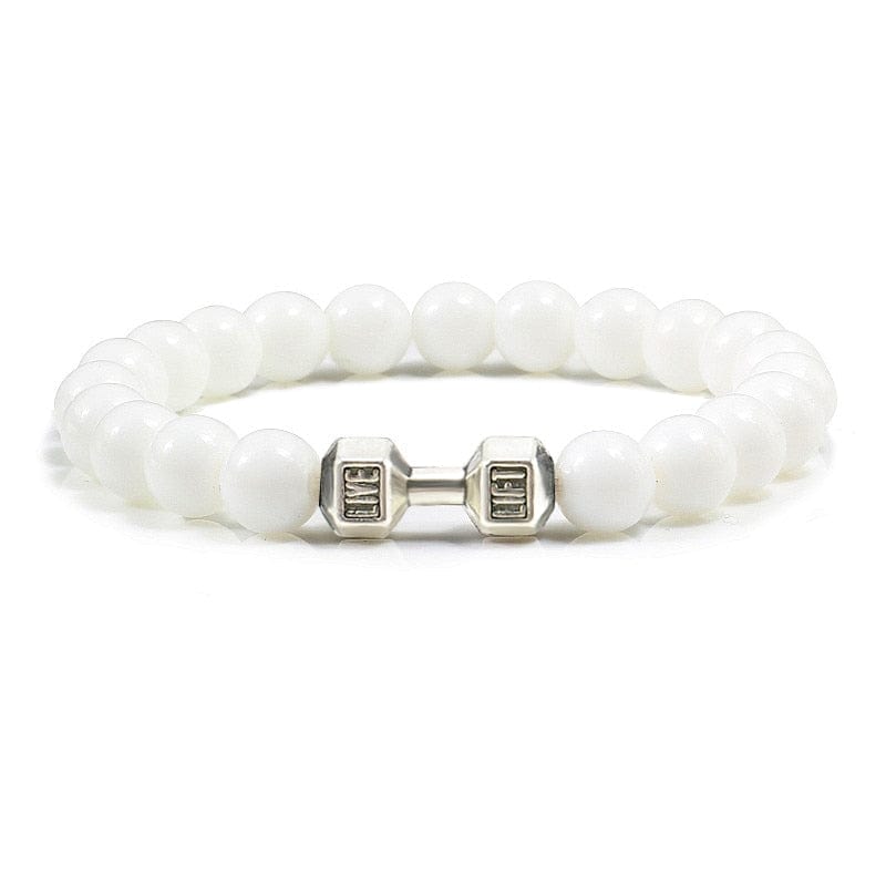Live to lift beaded bracelet White-silver China