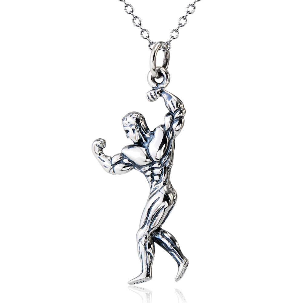 Muscle Man Classic 925 Sterling Silver Necklace
