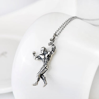 Muscle Man Classic 925 Sterling Silver Necklace