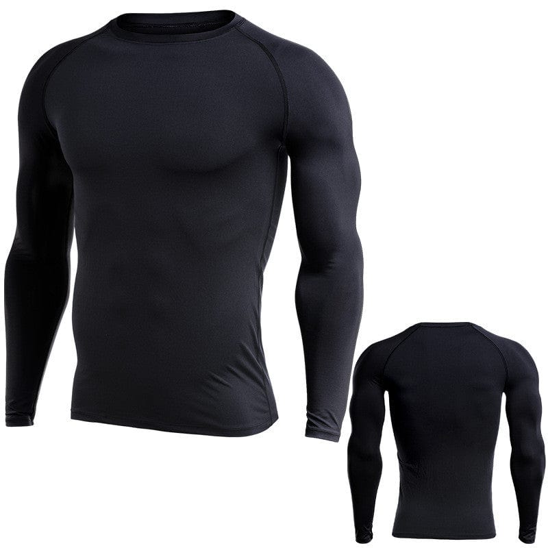 Long-sleeve quick-drying compression shirt Black