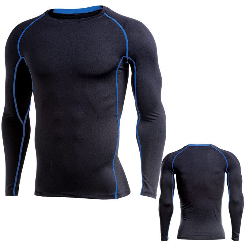 Long-sleeve quick-drying compression shirt Blue