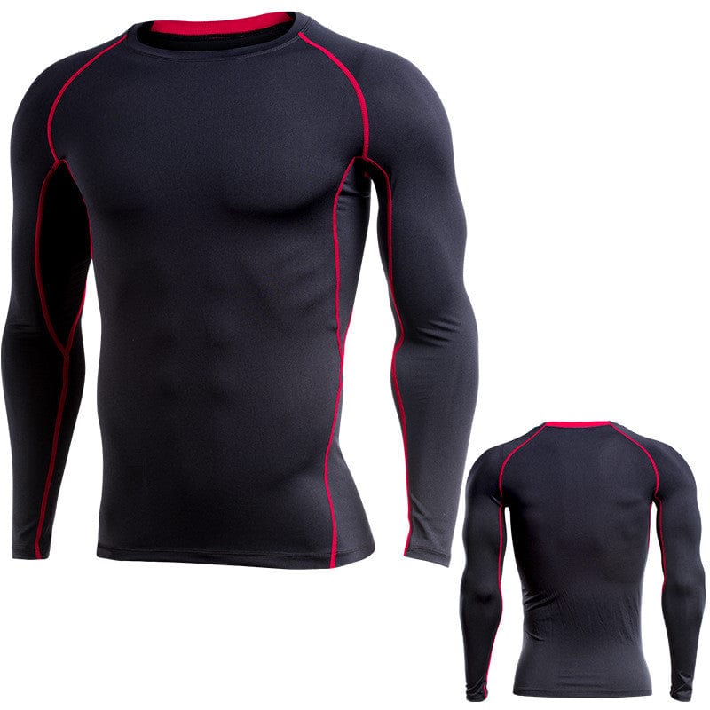 Long-sleeve quick-drying compression shirt Red