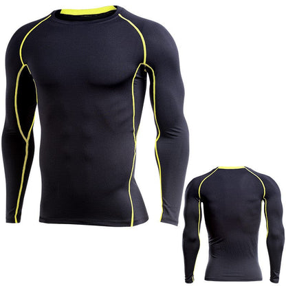 Long-sleeve quick-drying compression shirt Yellow