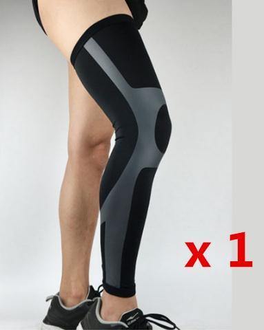 Professional Long Compression Knee Sleeve for the best knee protection 1 piece Black Gray