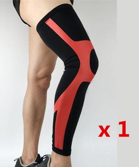 Professional Long Compression Knee Sleeve for the best knee protection 1 piece Black Red