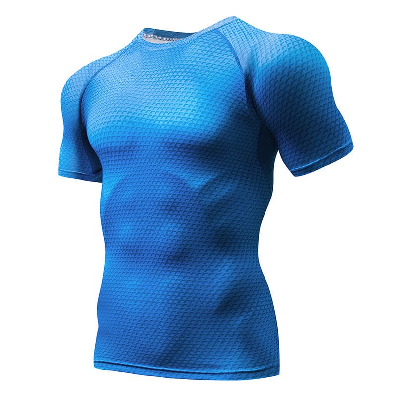 Allrj Men’s compression sports shirt Blue