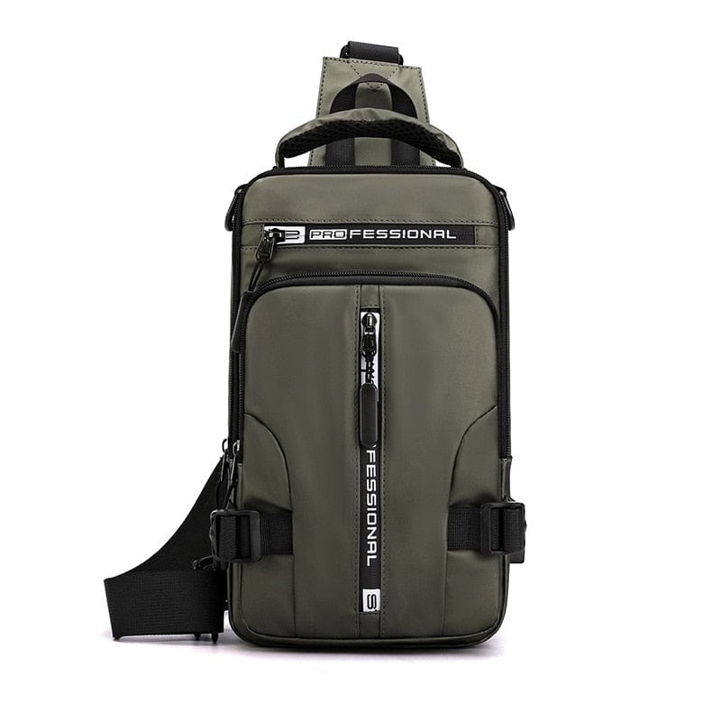 Oxford usb charging crossbody bag Army Green