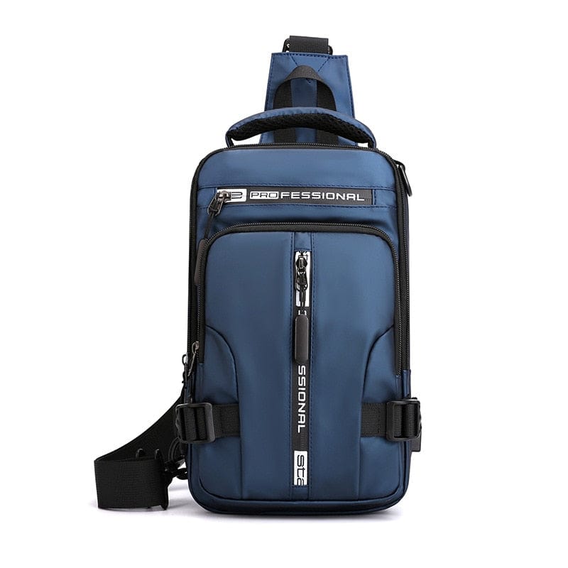 Oxford usb charging crossbody bag Royal Blue