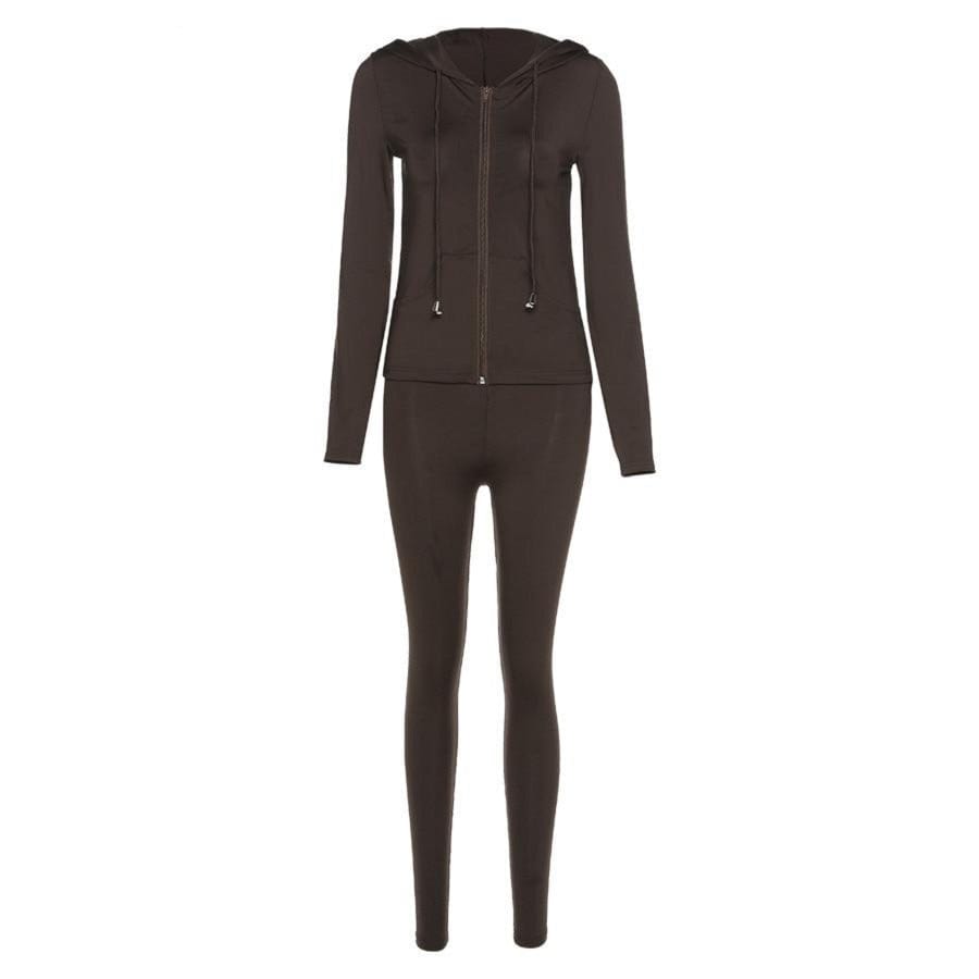 Fitest autumn two-piece set Dark Coffee