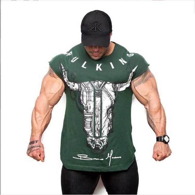 Bodybuilding Swole Top dark green.