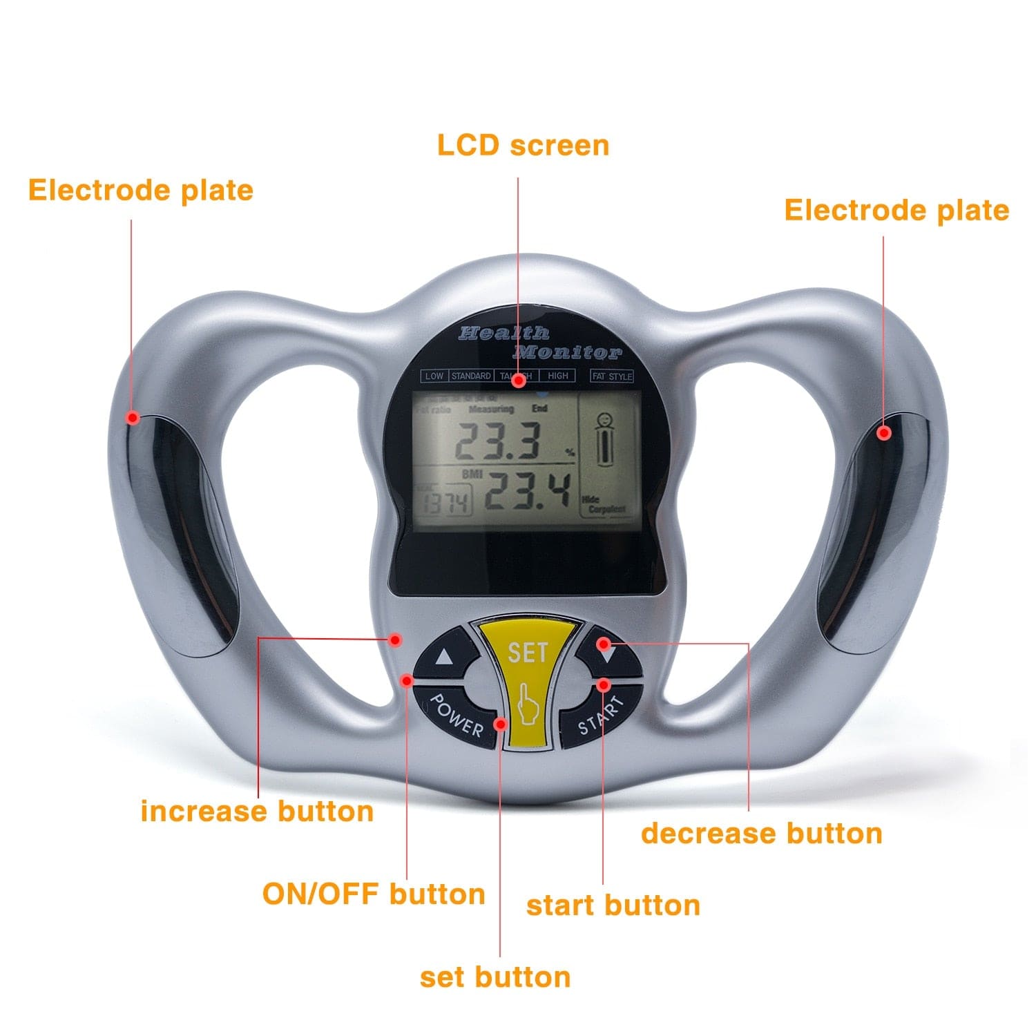 Handheld LCD Monitor Fat Analyzer