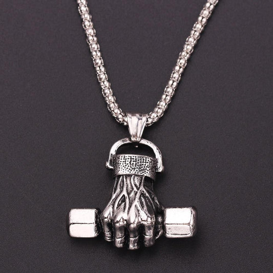 Hand of Zeus Dumbbell necklace