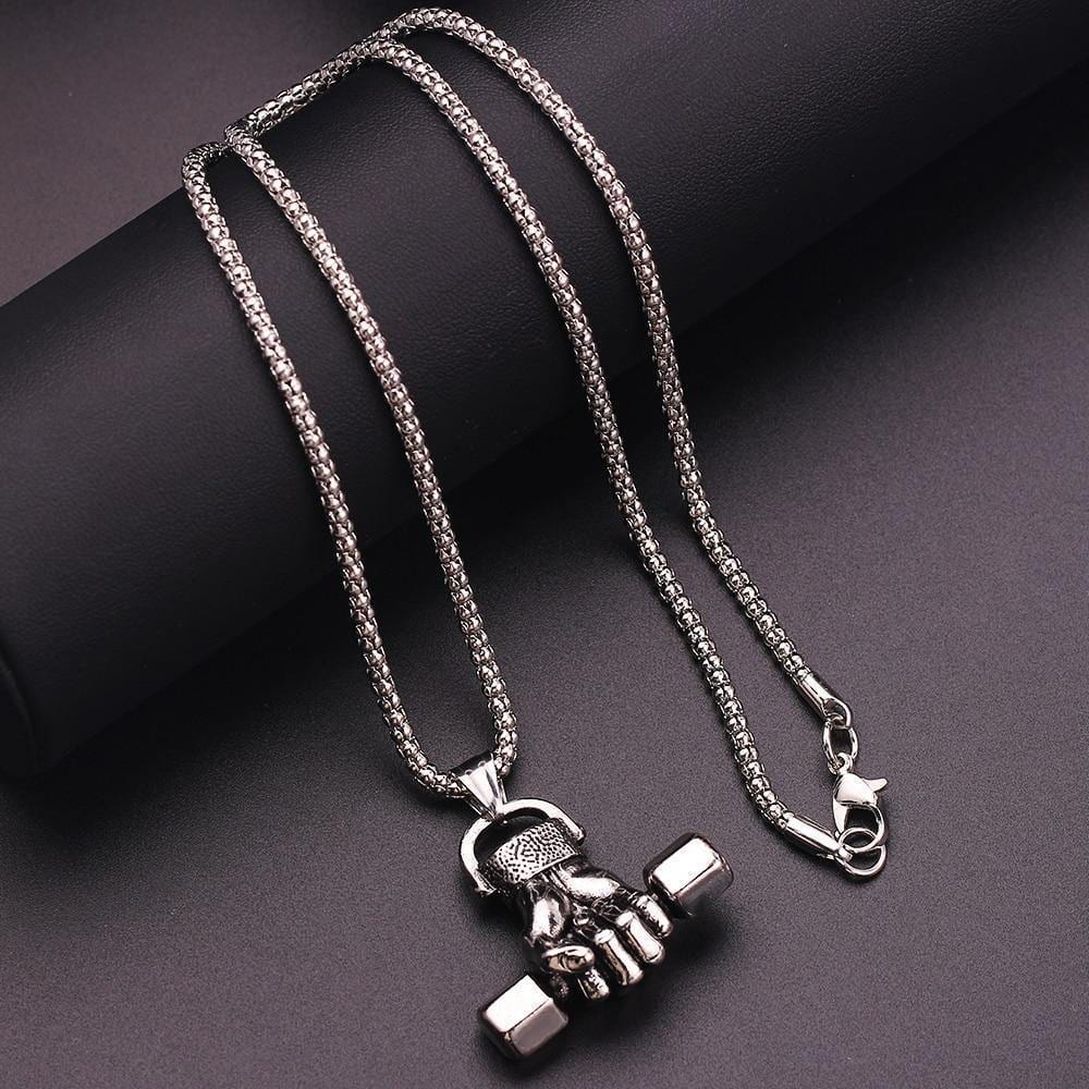 Hand of Zeus Dumbbell necklace