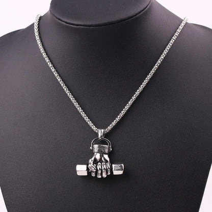 Hand of Zeus Dumbbell necklace