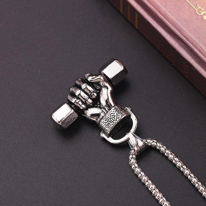 Hand of Zeus Dumbbell necklace