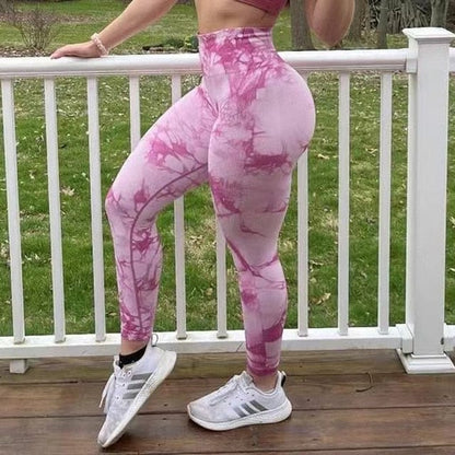 Allrj Ella Tie Dye Seamless Gym Leggings - ALLRJ