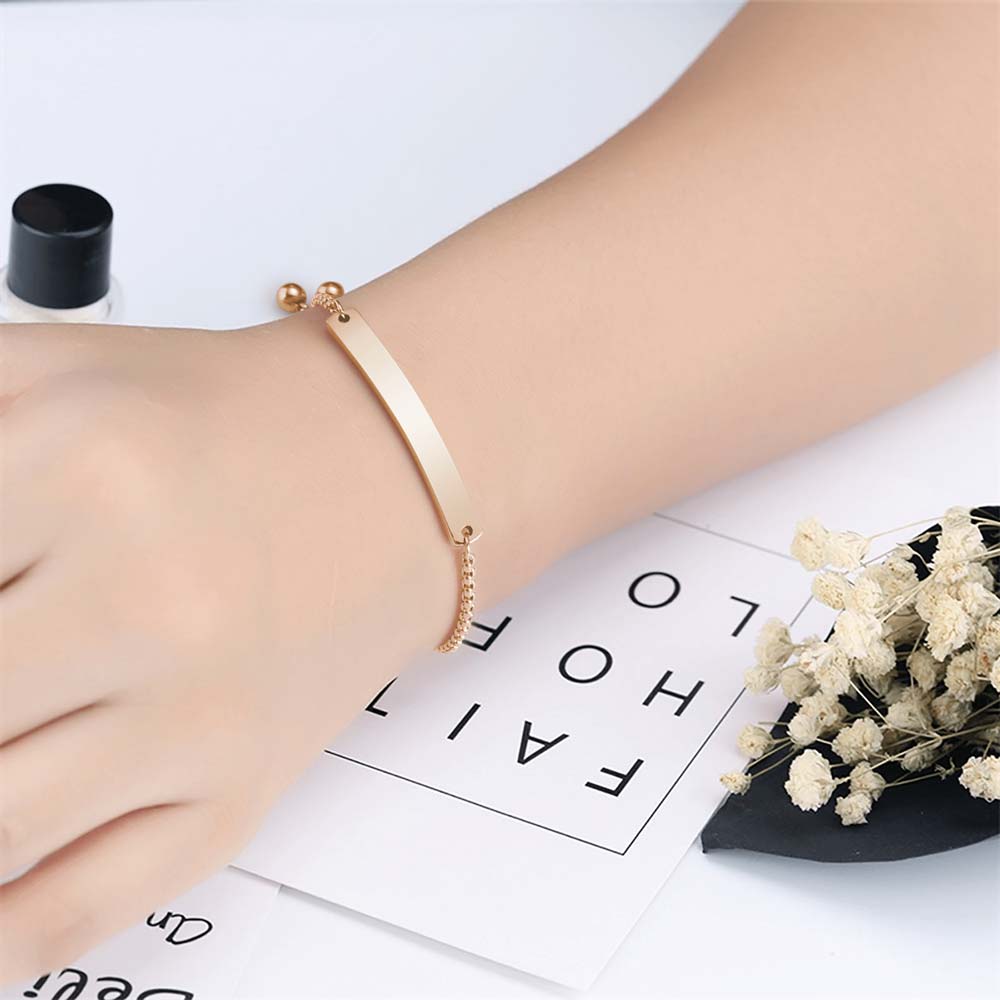 Allrj Engraved ID Bar Bracelet - ALLRJ