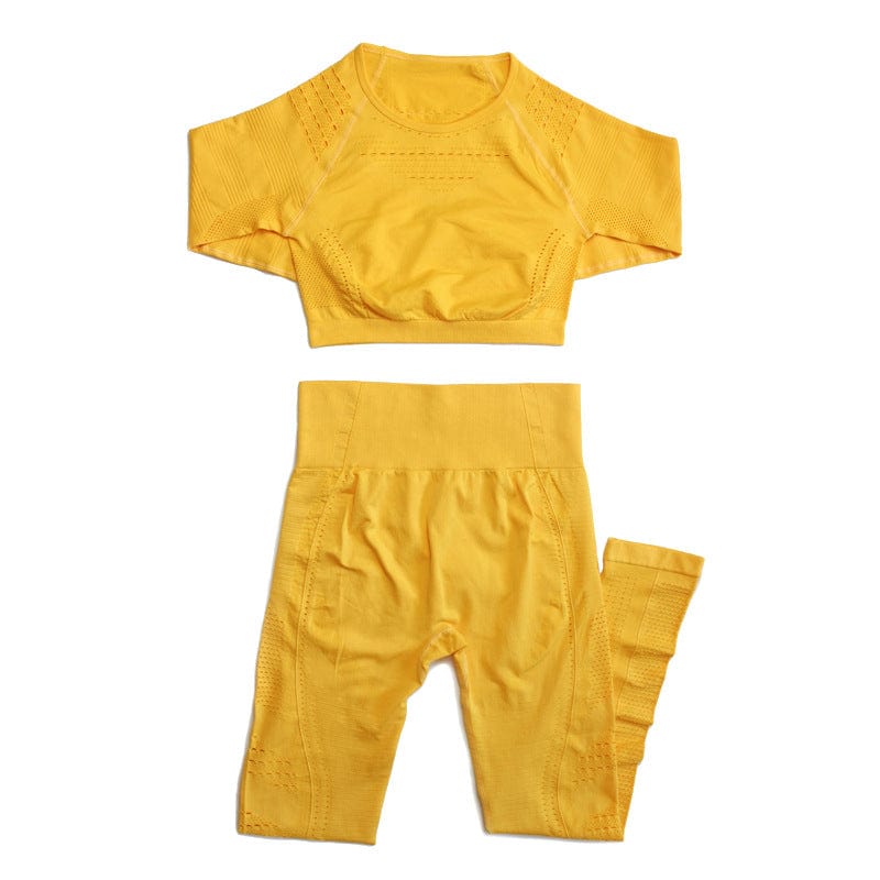 Allrj Seamless Women’s Gym Suit Yellow