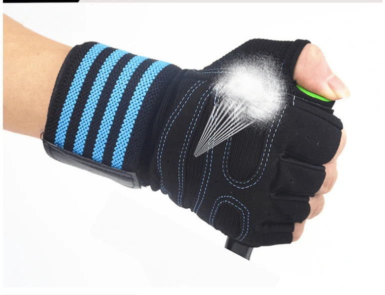 Pro series lift strong gloves with wrist wraps.