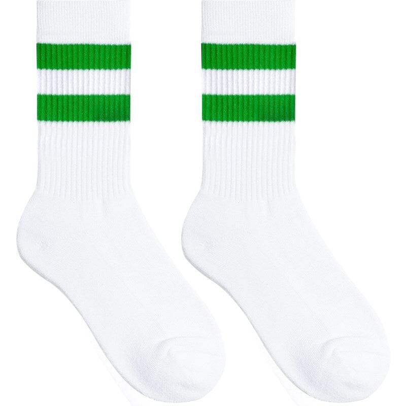 Allrj Old school tube socks Green White socks