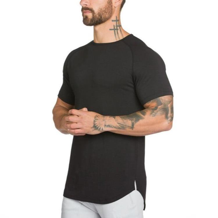 Muscle Fit Henley Gym Shirt Black
